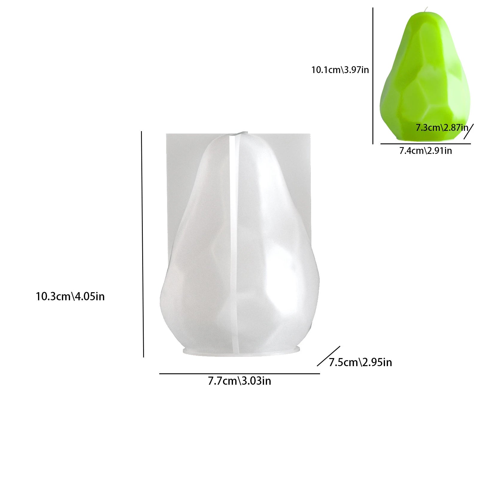 DIY Diamond-Cut Pear & Apple Scented Candle Silicone Mold Aromatherapy Plaster Fruit Resin Casting Mold Oasis Select A