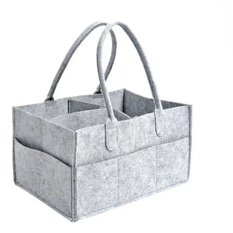 Children's Felt Diaper Storage Bag Baby Miscellaneous Toys Diapers Large Capacity Felt Diaper Bag Oasis Select GRAY