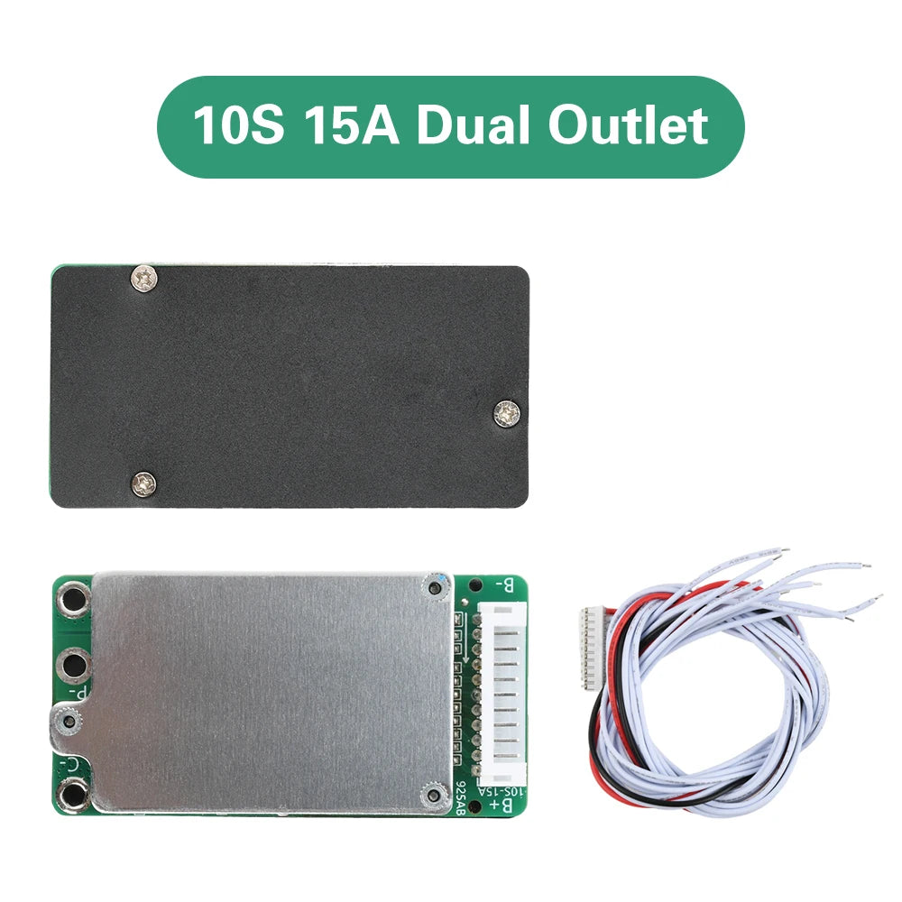 BMS 10S 36V 15A Lithium Battery Charge Board PCB 18650 Battery Balanced Protection Board Li-ion Cell Balancer for Electric Car Oasis Select Separate Mouth