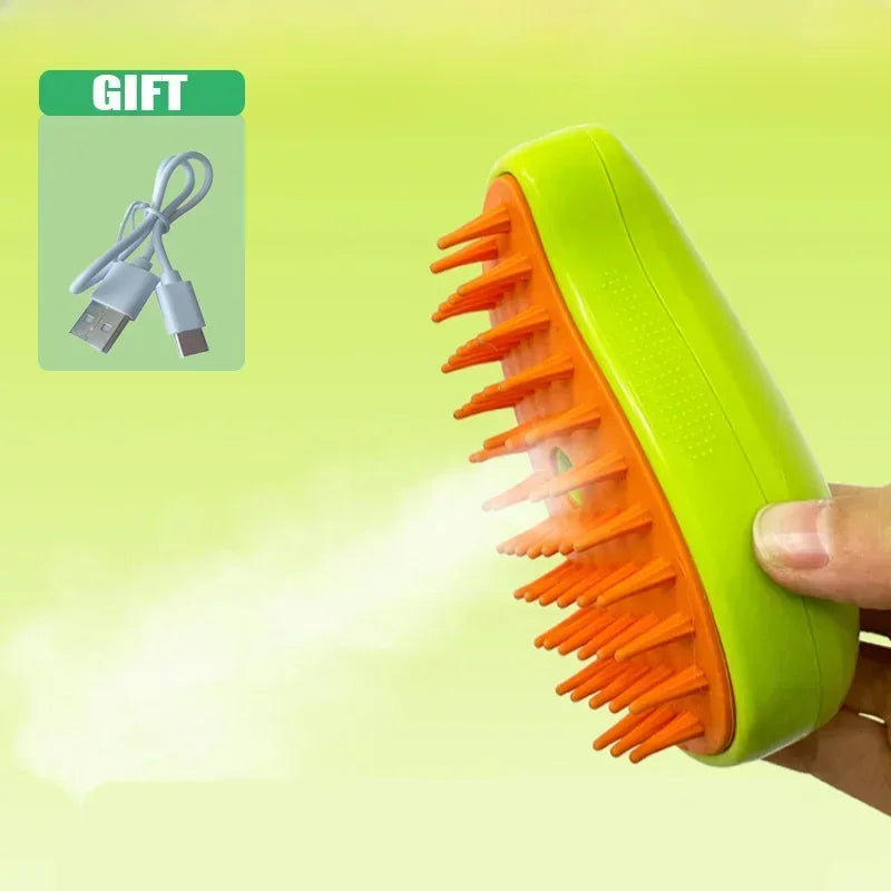 Cat Steam Brush Steamy Dog Brush 3 in 1 Electric Spray Cat Hair Brushes for Massage Pet Grooming Comb Hair Removal Combs Oasis Select Green