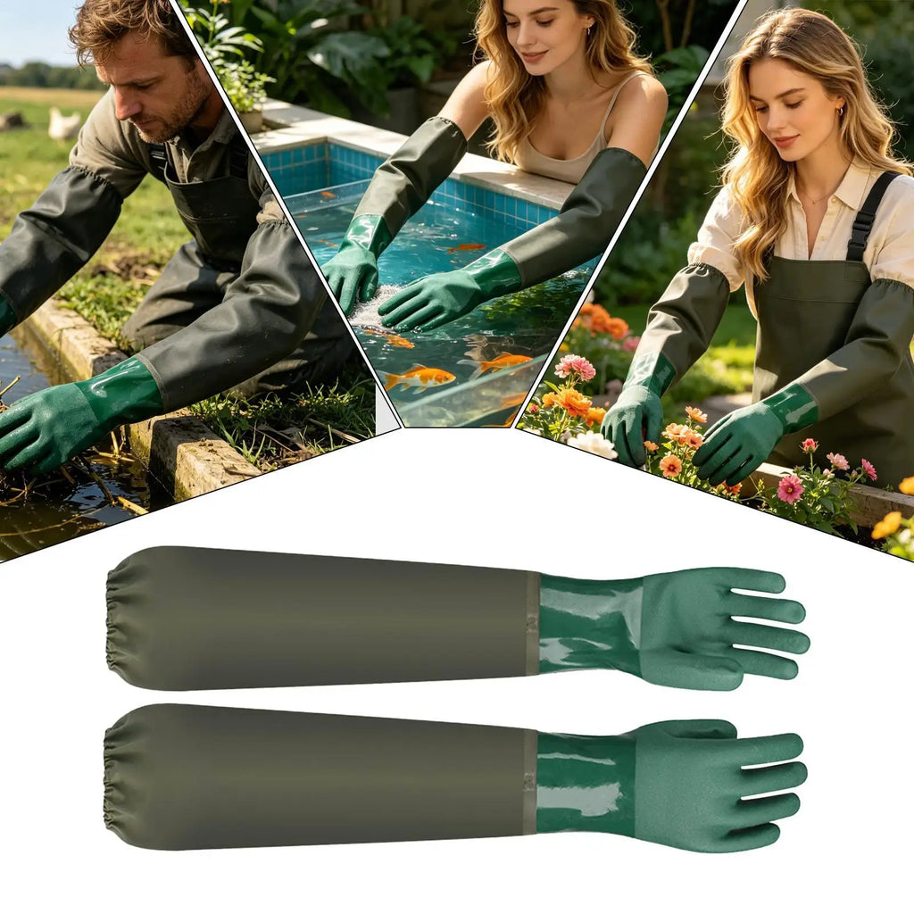 Long Rubber Cleaning Gloves – Waterproof Dishwashing & Garden