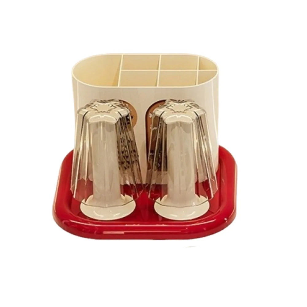 Retro Toothbrush And Toothpaste Holder Classical No-Slip Base Toothbrush Rack All-in-One Durable Toiletry Storage Box Oasis Select Red