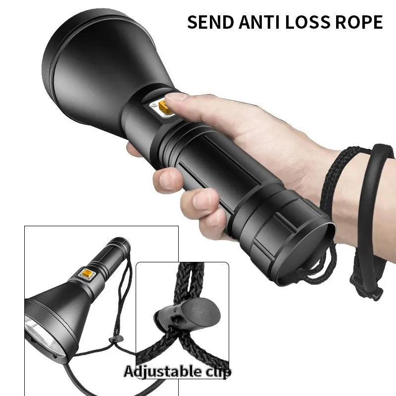 Professional Diving Flashlight IPX8 Waterproof Submersible LED Flashlight Underwater Torch for Scuba Diving, Snorkeling Fishing Oasis Select