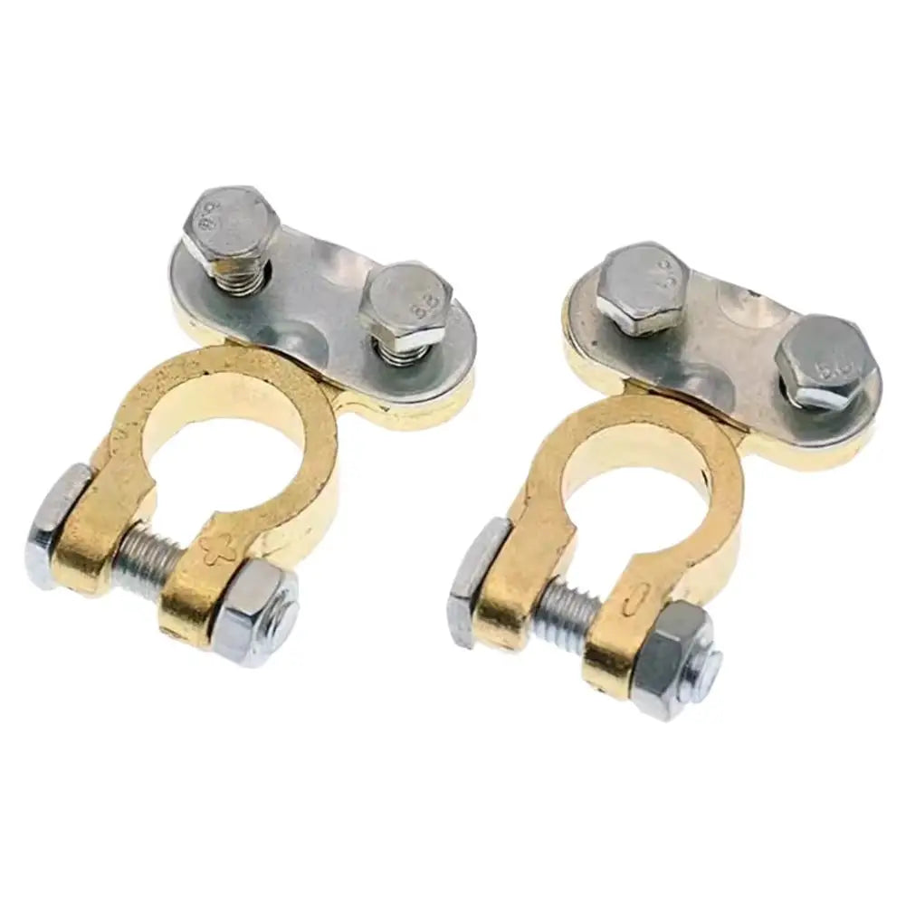Brass Battery Terminal Connectors – Positive & Negative Pair
