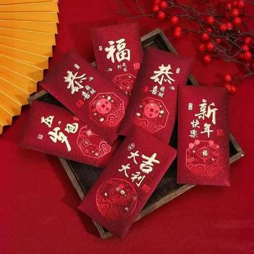 10Pcs/Pack Chinese Red Envelope Snake New Year Spring Festival Matte Hot Gold Red Bag Money Envelopes Red Packet Gift Envelope Oasis Select