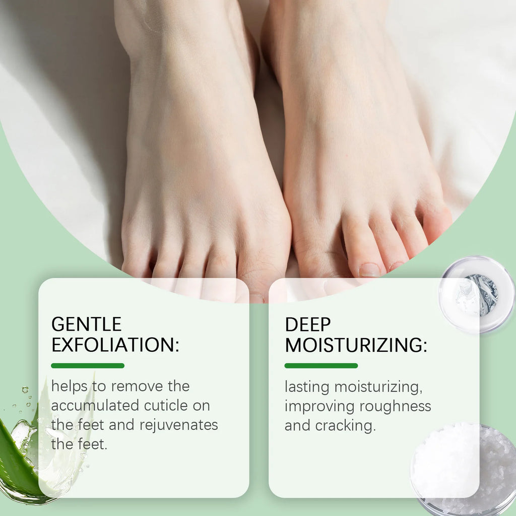 5PCS Coconut Foot Mask Peeling Spa Socks Smooth Dead Skin Remover Anti Crack Exfoliating Moisturizing Sea Salt Foot Patch Spa Oasis Select