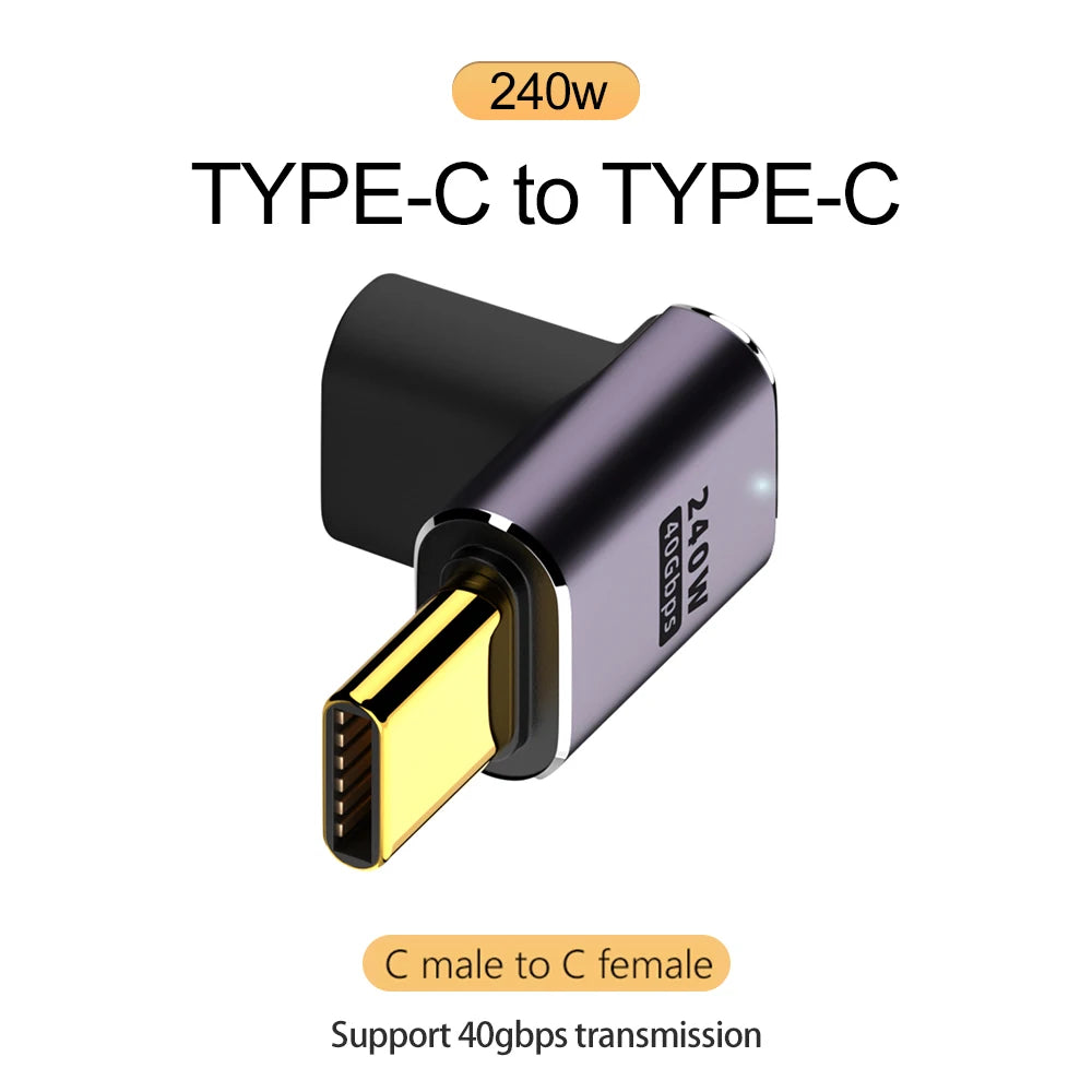 USB4.0 Type-C OTG Adapter 240W 40Gbps 8K 90/180° Elbow USB-C OTG Adapter Oasis Select Type 5
