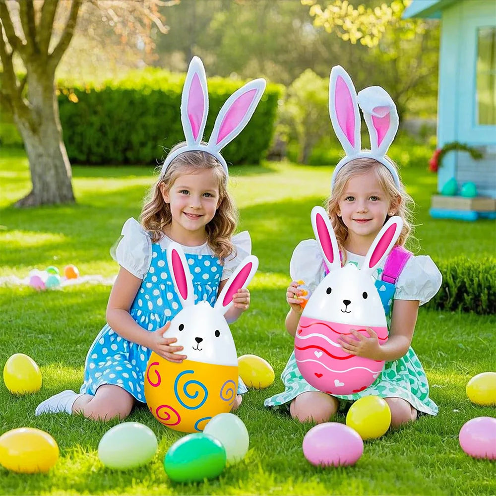 Inflatable Colorful Rabbit Egg Christmas Easter Toys Home Garden Decorations Accessories for Festival Party Outdoor Sport Toy Oasis Select