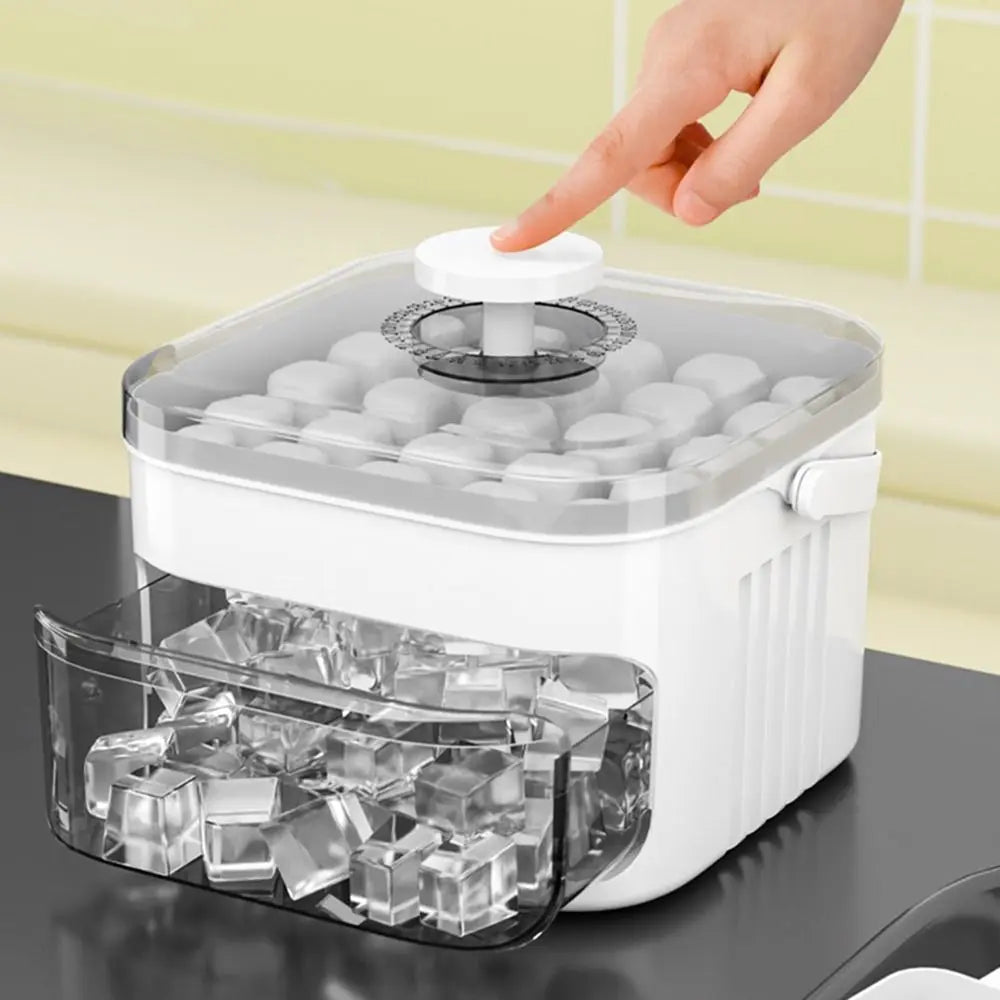 50-Cube Ice Maker with Easy Press Cap Large Capacity with Easy-press Lid Ice Cube Machine Double-layer Reusable Ice Cube Mold Oasis Select