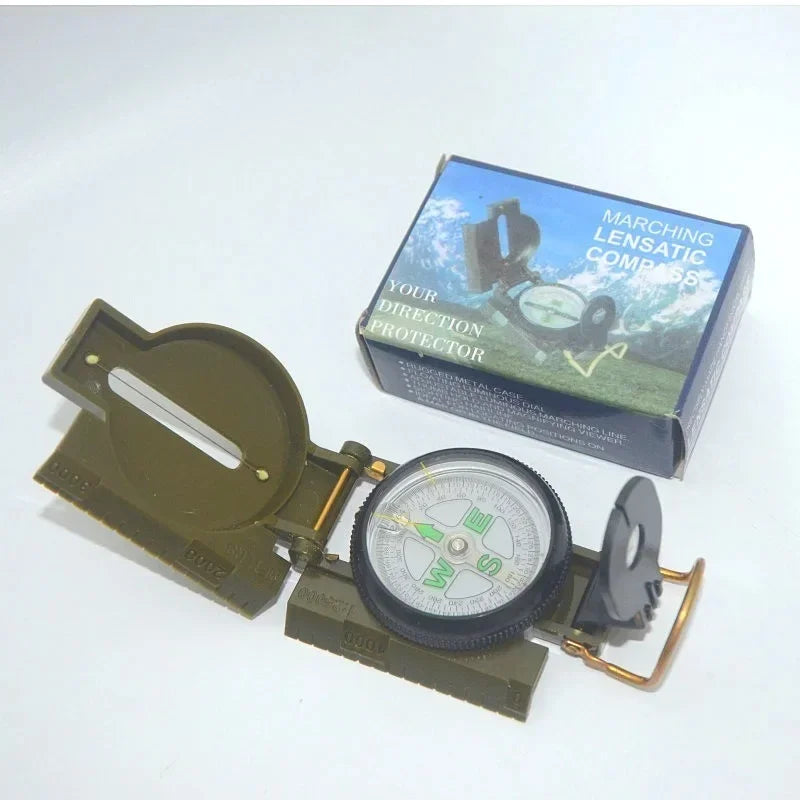 Waterproof High Precision Compass Outdoor Gadget Sports Hiking Mountaineering Professional Military Army Metal Sight Oasis Select