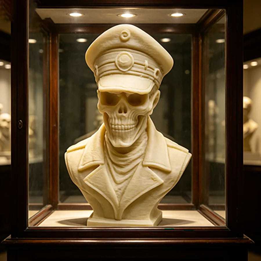 3D Printed Eternal Underworld Guardian Officer Statue Undead Warden Skeleton Figurine Gothic Desktop Collectible Decor Gifts Oasis Select