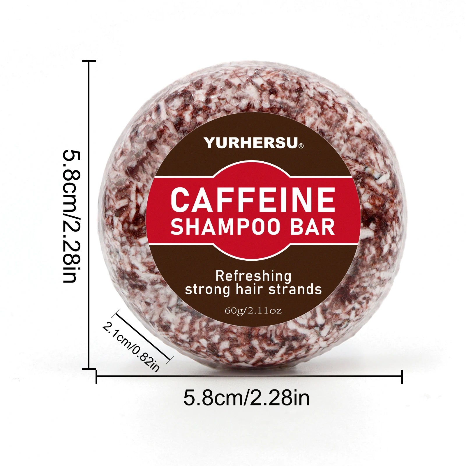 YURHERSU Caffeine Shampoo Bar – SLS-Free, Moisturizing, Tropical