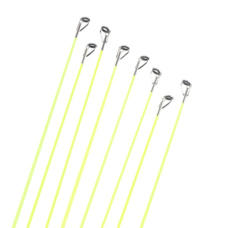 New 5Pcs 42CM Boat/Raft Rod Tip Spare Tail Fiberglass Refit Replacement Fishing Rod Tip With Top Ring Fishing Gear Accessories Oasis Select