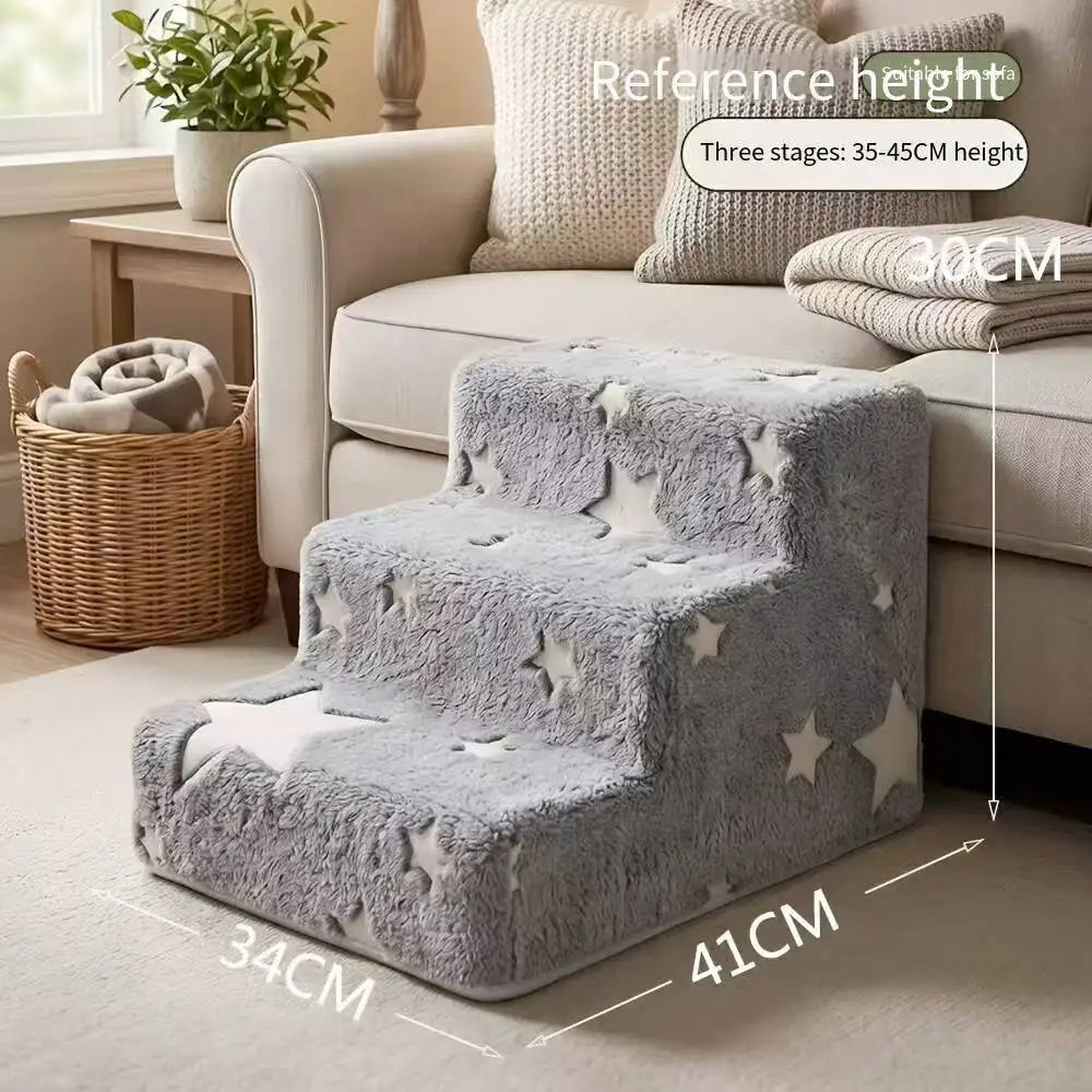 Noctilucent Star Shape 3/4 Pets Steps Foam Dogs Secure Stairs Ramps Pet Steps for Protect Older Dogs Non-Slip Pet Sofa Bed Ladde Oasis Select right angle 3S
