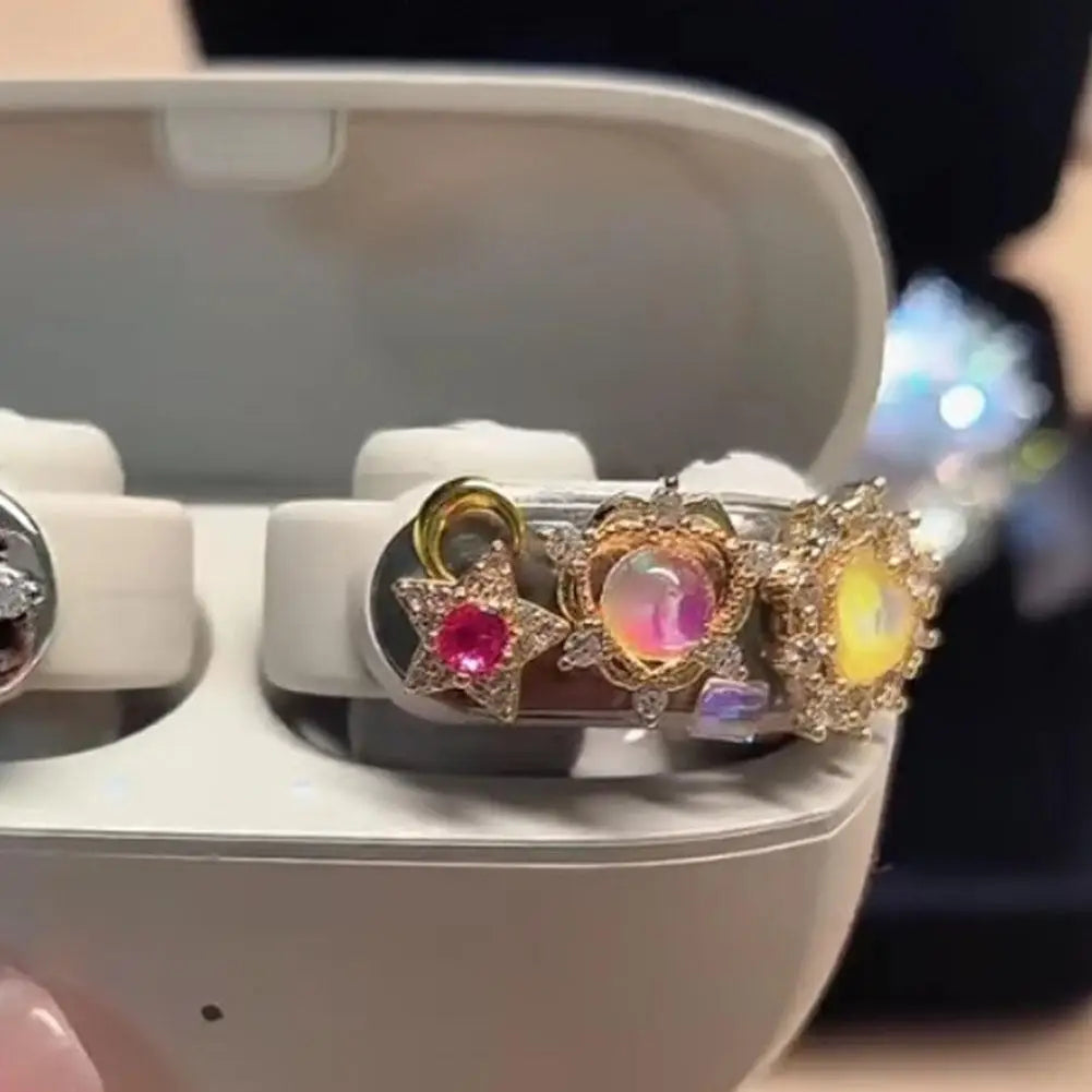 Rhinestone Clip-On Earphone Decoration | DIY Zirconia Earbud Charm