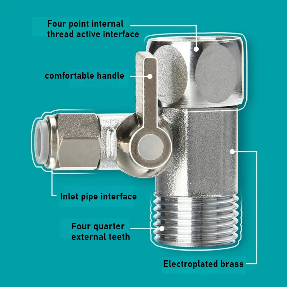 Water Purifier Adapter Faucet Ball Valve 2/3 PE Pipe Brass Alloy Plastic Tee Connector Hardware Accessories Oasis Select