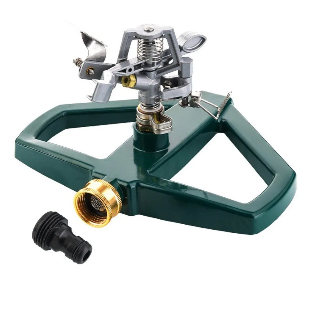 360° Rotation Garden Hose Sprinkler Zinc Alloy Construction Automatic Rotation Irrigation System Sprinkler Oasis Select Silver