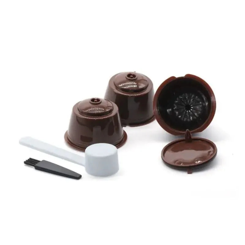 4pcs/Set Reusable Coffee Capsule Filter Cup for Nescafe Refillable Dolce Gusto Coffee Accessories Filter with Spoon Cafe Capsula Oasis Select
