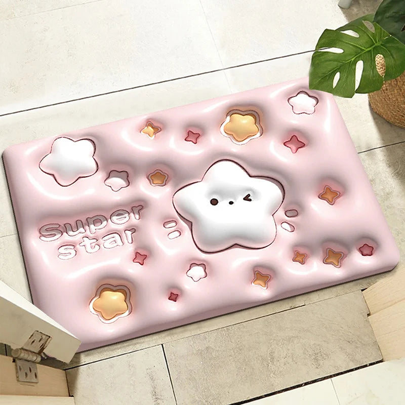 3D Visual Bath Mat Non-slip Absorption Water Rug for Bathroom Creative Entrance Doormat Three-dimensional Floor Mat Home Decor Oasis Select