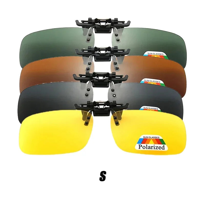 Polarized Sunglasses Clips Glasses Clip Driving Night Vision Eyeglasses UV400 Outdoor Shades High Definition Sun Glasses Clips Oasis Select S Mix-4pcs