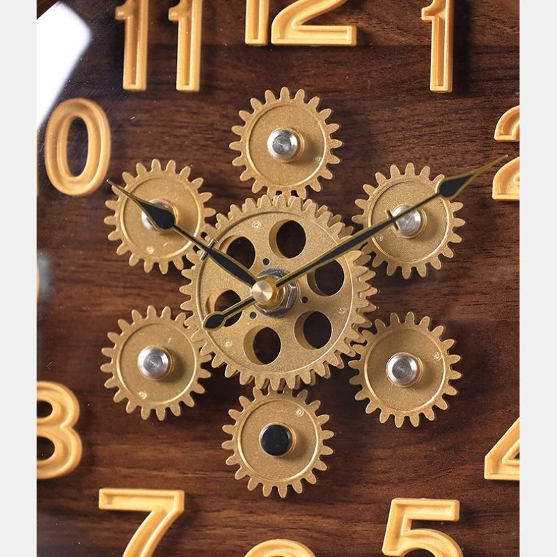 2025 New Solid Wood Table Clock Is A Creative and Retro European-style Pendulum Clock for The Living Room Desk Clock Oasis Select