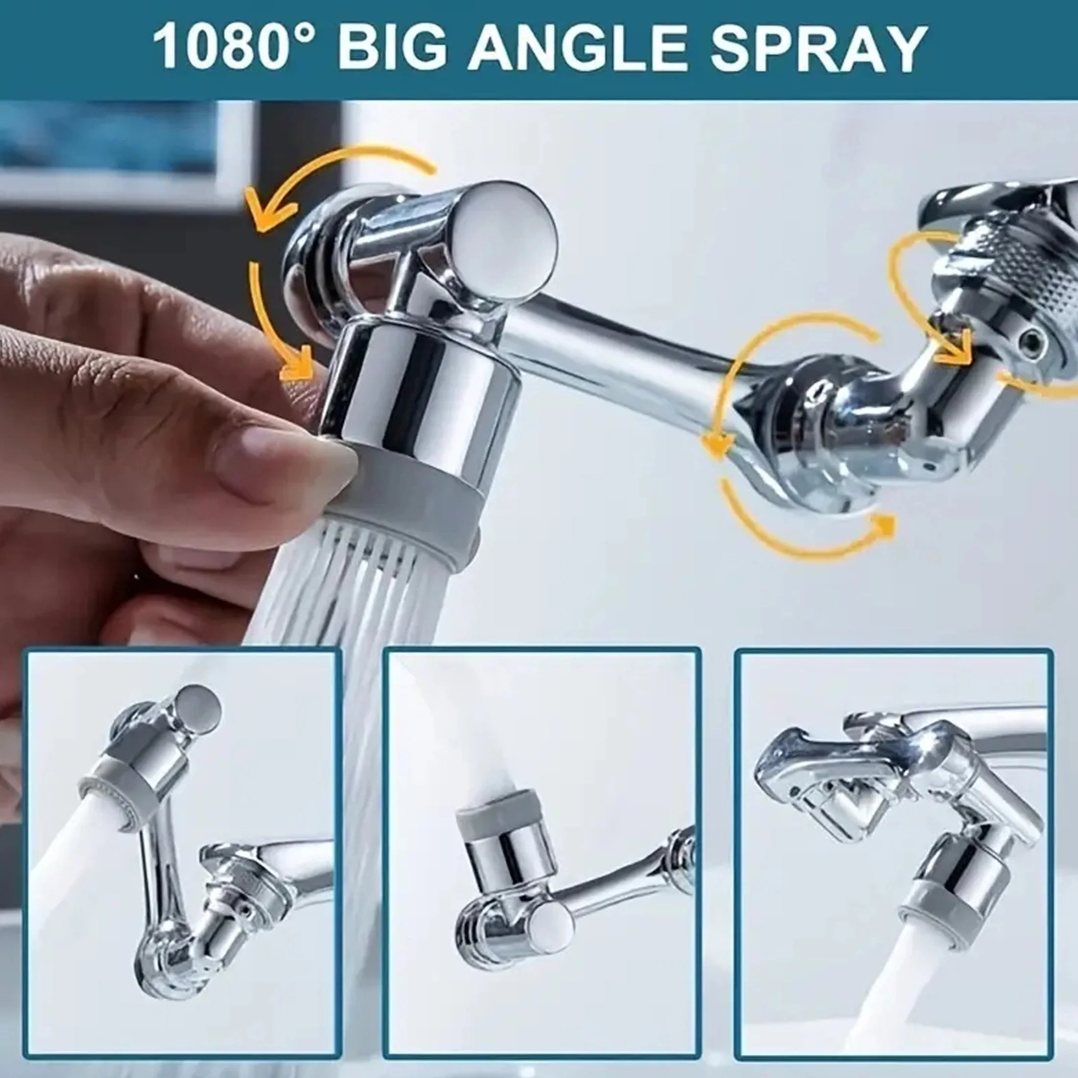 360° Rotating Faucet Extender - Multi-Functional, Foldable & Portable Spray Head for Bathroom & Kitchen Sinks Filtro De Agua Oasis Select