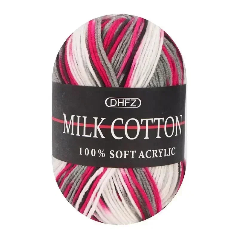 3 Strand Gradient Dyed Milk Cotton Yarn Soft Knitting Material Balls For Handmade Sweater Crochet And DIY Woven Craft Projects Oasis Select