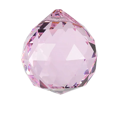Hanging Ball Sun Catcher Clear Crystal Feng Shui Lamp Ball Prism Rainbow Wedding Decor Home Wedding Party Decoration Ornament Oasis Select pink-null China