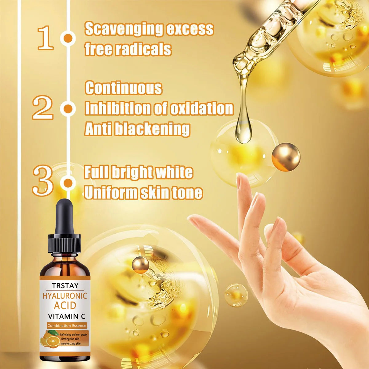 TRSTAY Hyaluronic Acid Brightening Serum - Deeply Hydrates and Nourishes Skin for a Radiant Glow Oasis Select