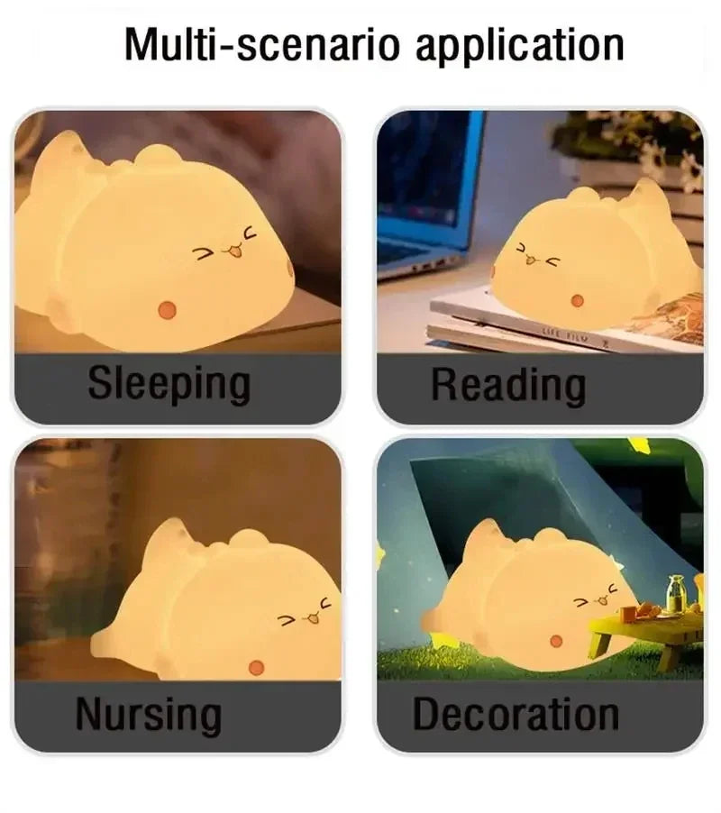 LED Night Light Cute Little Bear/Deer Cartoon Animal Children's Silicone Light USB Charging Bedside Decoration Birthday Gift Oasis Select