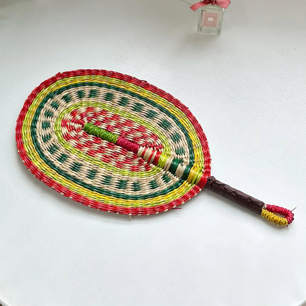 Woven Straw Fan Summer Cooling Grass Handwoven Fan Handmade Fan Nordic Hanging Decorations For Bedroom Wedding Party Home Decors Oasis Select A
