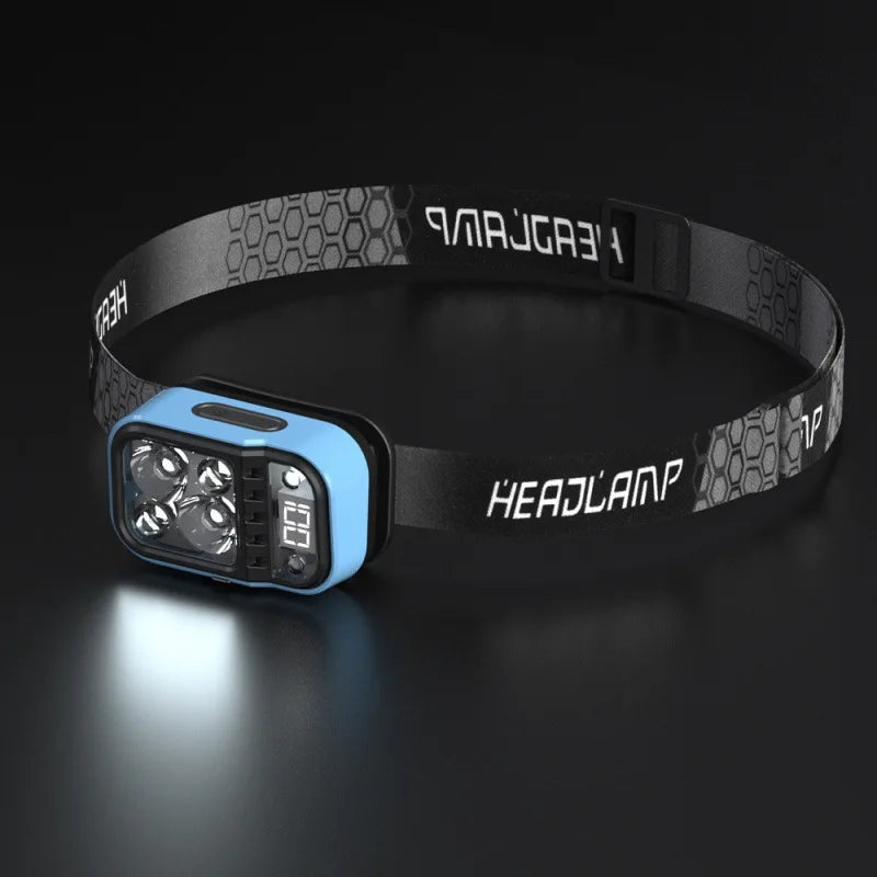 Powerful LED Sensor Headlamp Built-in Battery USB Rechargeable Mini Induction Head Flashlight White/Yellow/Red Headlight Oasis Select