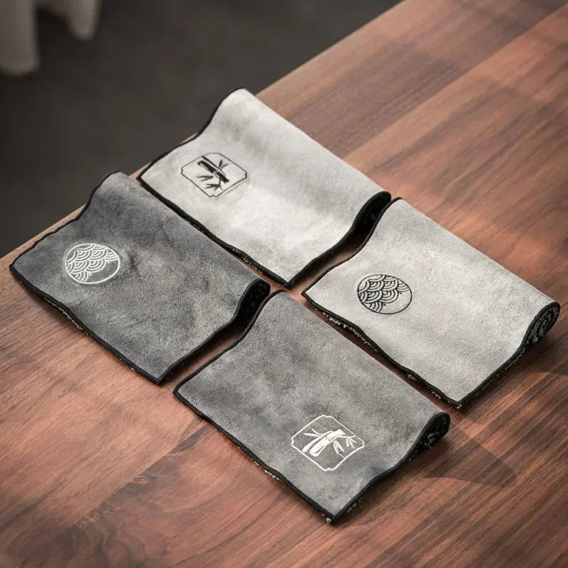 Water Absorption Tea Towel Tea Cloth Thickened Coffee Table Cloth Zen Teaware Towel Cotton Linen Rag Pad Tea Table Accessories Oasis Select