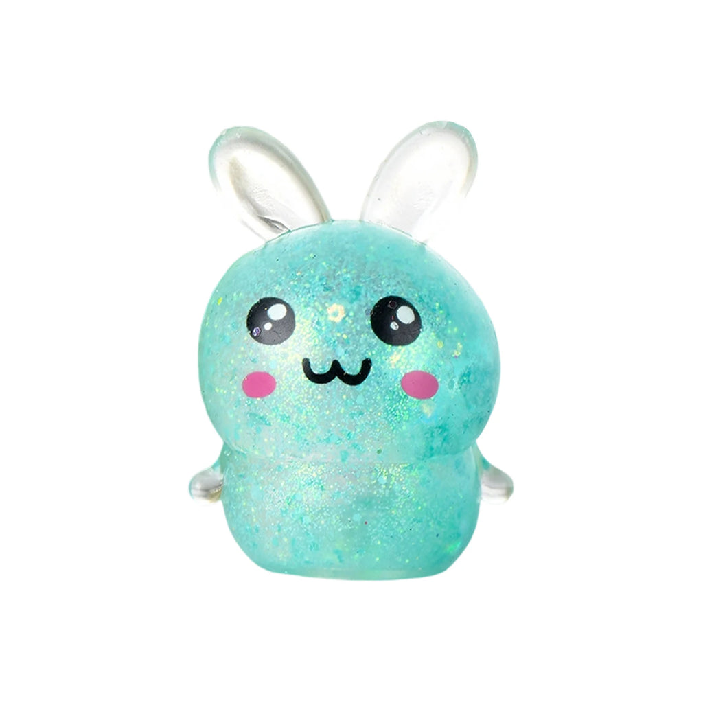 1PCS Squishy Bunny Stress Balls with Light Stress Relief Toy Girls Kids Fidget Toys Colorful Rabbit for Easter Basket gifts Oasis Select Cyan One Size
