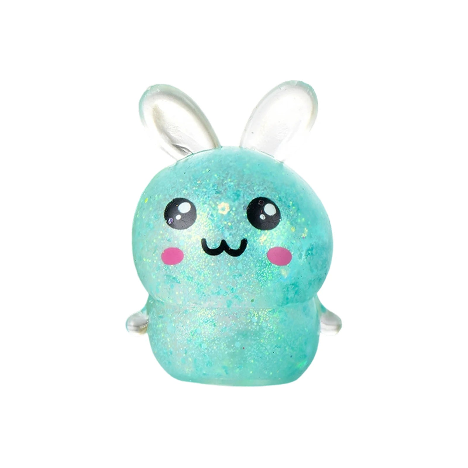 1PCS Squishy Bunny Stress Balls with Light Stress Relief Toy Girls Kids Fidget Toys Colorful Rabbit for Easter Basket gifts Oasis Select Cyan One Size