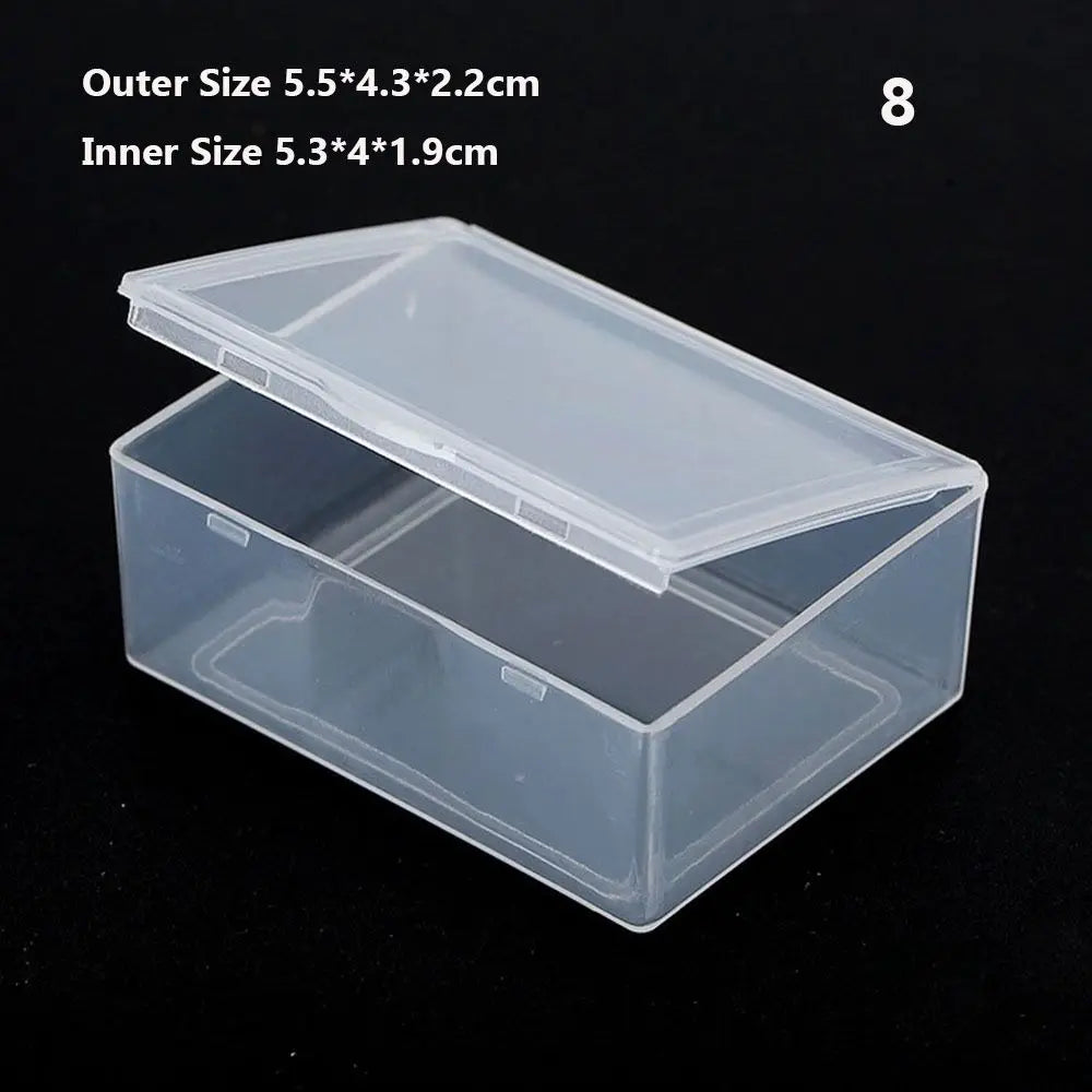 8Styles Plastic Storage Box Small Square Clear Black Jewelry Diamond