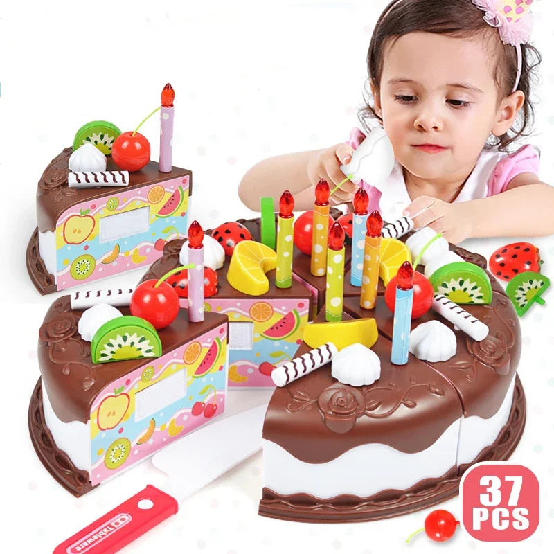 Children Pretend Goodies Play Simulated Kitchen Toys Plastic Cutting Food Kids Toy Object Cognition Boys Girl Birthday Gifts Oasis Select Chocolate