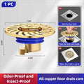 Floor Drain All-copper Shower Floor Drain Stopper Insectproof Anti-odor Deodorization Toilet Kitchen Bathroom Toilet Sewer Drain Oasis Select Gold
