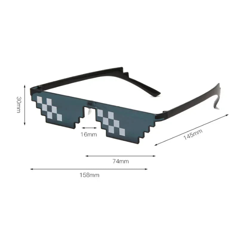 1/2/3pcs Mosaic Funny Party Glasses Festival Party Photo Props Anime Pixel Glasses Pixelated-Meme Decor Favor Funny Creative Oasis Select
