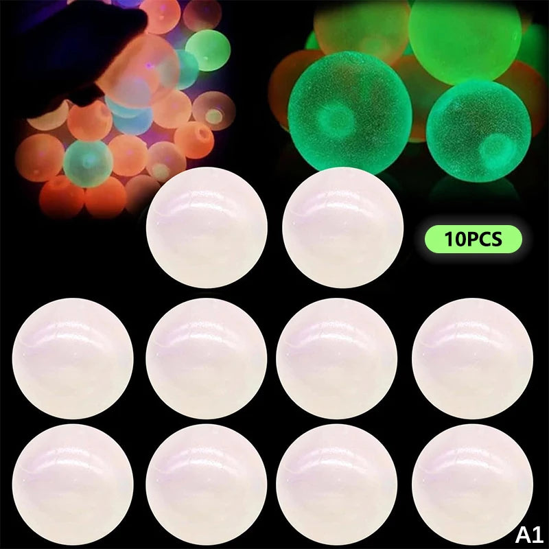 5/10Pcs Glow-in-the-Dark Sticky Ceiling Balls Fidget Toys Stress Relief Sensory Wall & Ceiling Decor Glows Balls Oasis Select A1