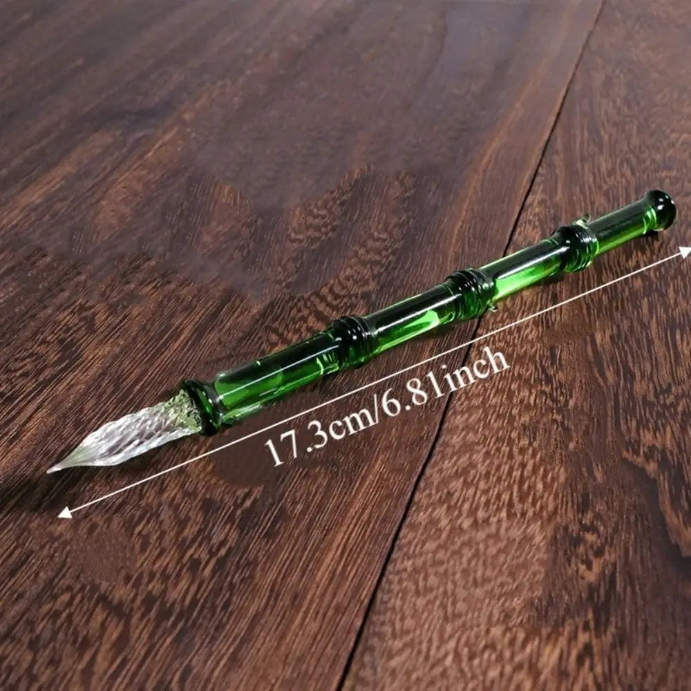 Children Signature Glass Dip Pen Reusable Transparent Dipping Pen Vintage Calligraphy Fountain Pen Art Painting Oasis Select