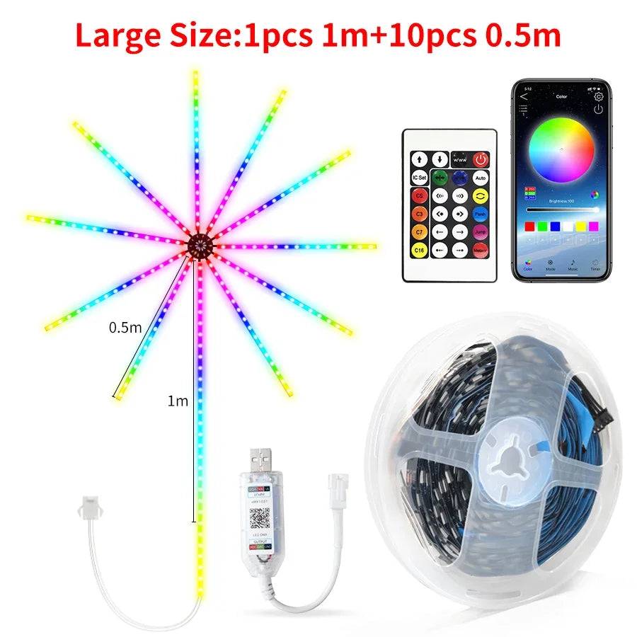 RGB Firework LED Strip Lights – Bluetooth App & Music Sync LED Strip Lights Oasis Select Firework Light Strip