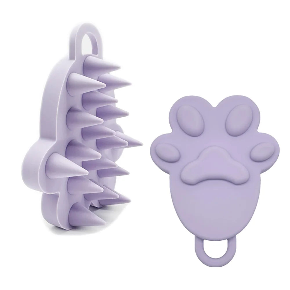 Silicone Cat Paw Scalp Massager Set – Pink & Purple Shampoo Brush Scalp Massage Brush Oasis Select GJ35-Purple-02
