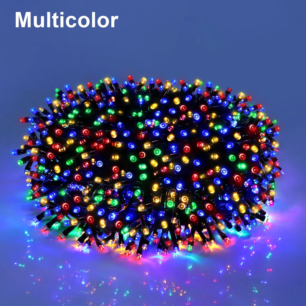 10M-100M Led Light String Street Garland Fairy Light 110V 220V Waterproof Outdoor Garden Party Wedding Christmas Decoration Lamp Oasis Select Multicolor EU Plug 100M 1000LEDs