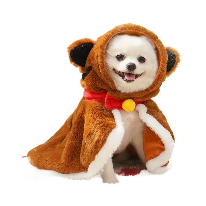 Pet Dog Cape Cat Tiger Winter Warmth Thickened Dog Small Dog Plush Cape Cat Supplies Oasis Select