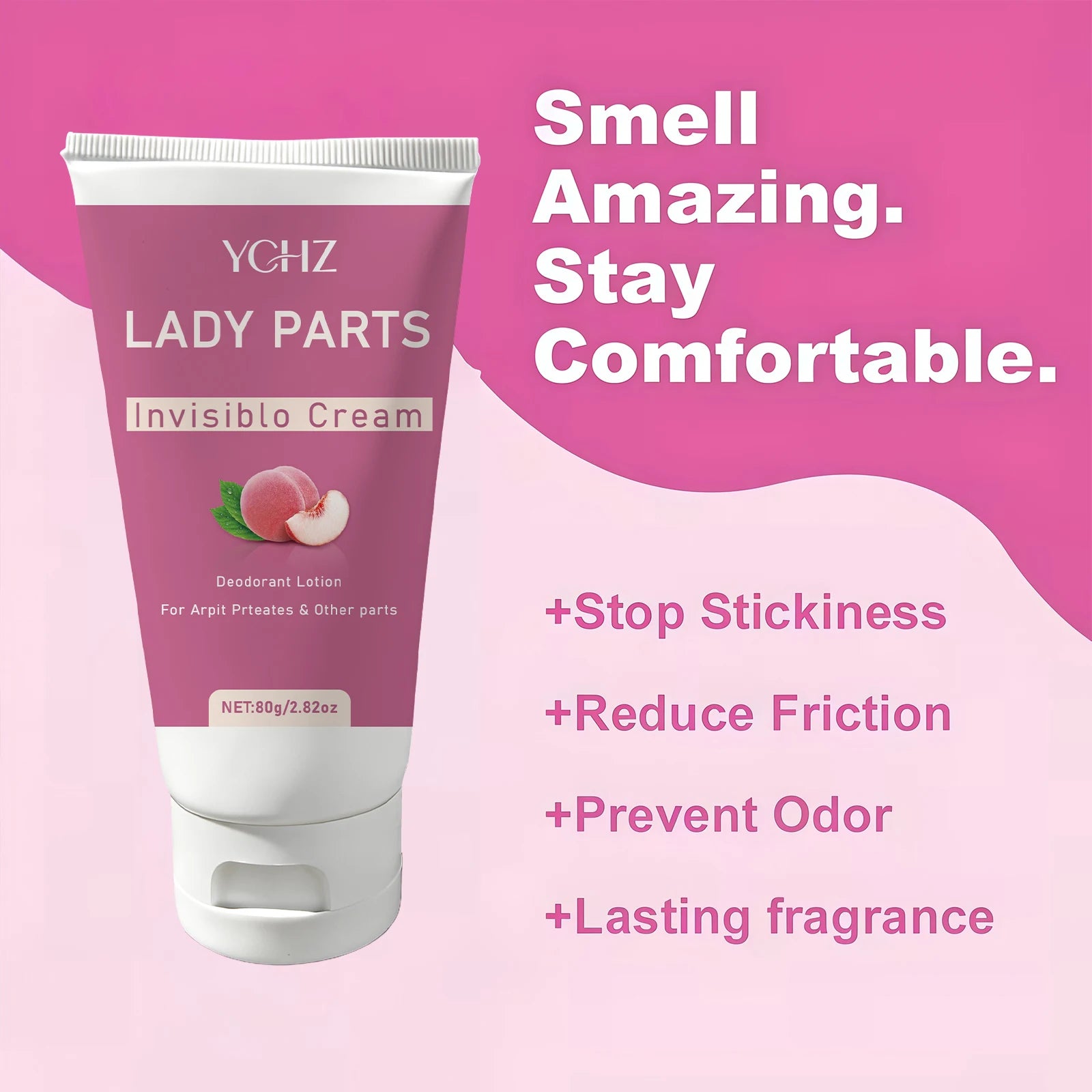 Lanmei Peach Roll-On Deodorant for Women – 72Hr Alcohol-Free