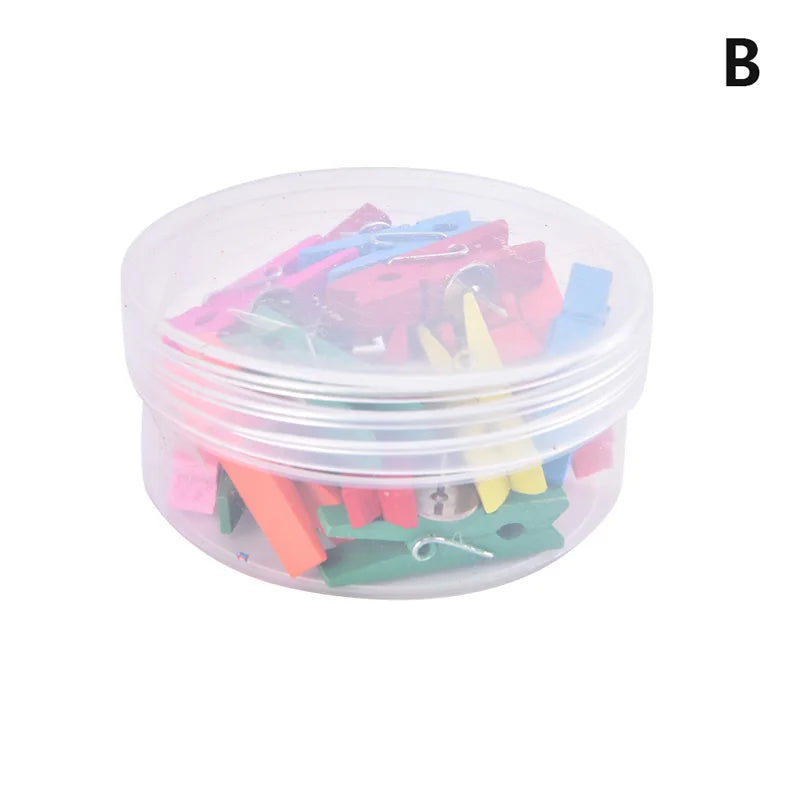 20-Pack Wooden Clip Push Pins for Cork Boards & Bulletin Boards