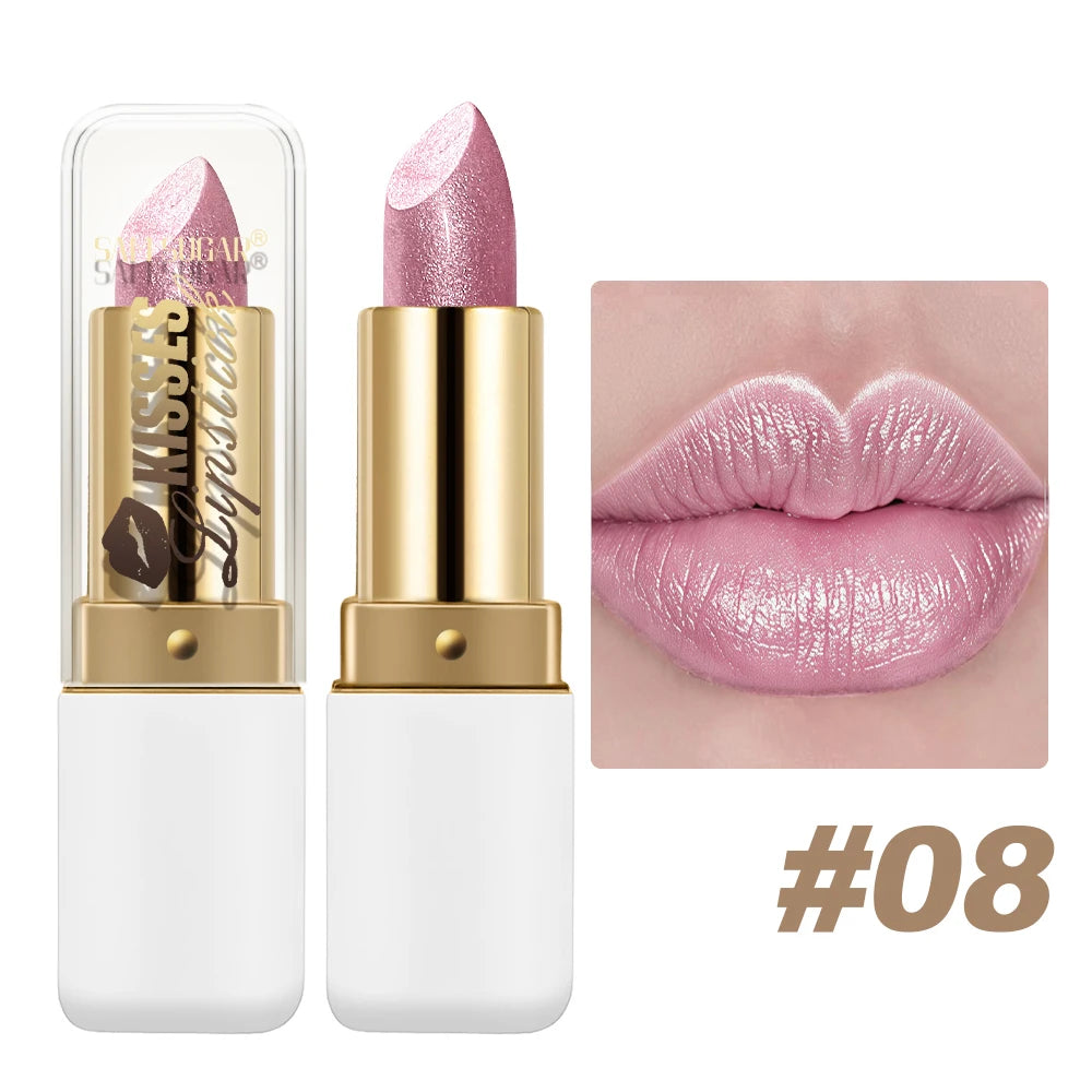 SAM SUGAR Metallic Pearlescent Lipstick – Matte Velvet Waterproof