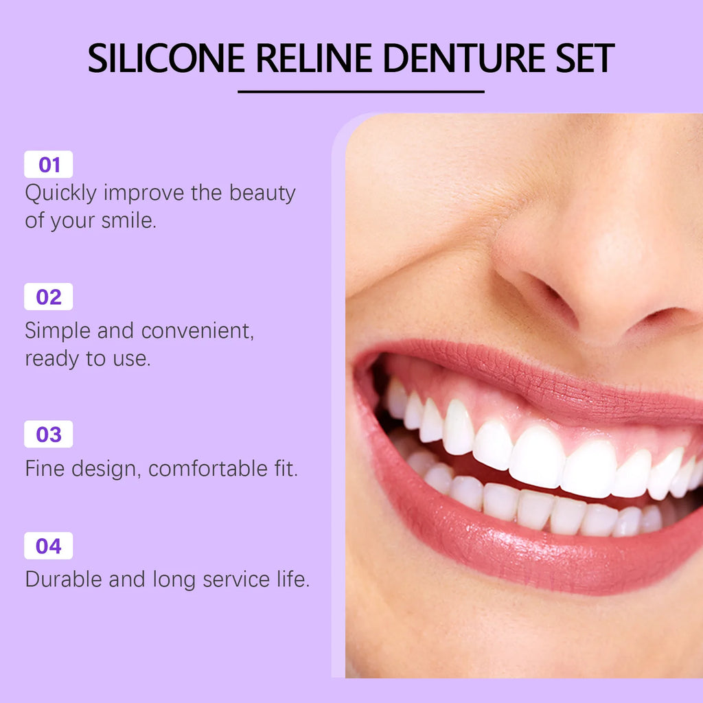 Silicone Temporary Denture Kit – Adjustable False Teeth Smile Temporary Denture Kit Oasis Select