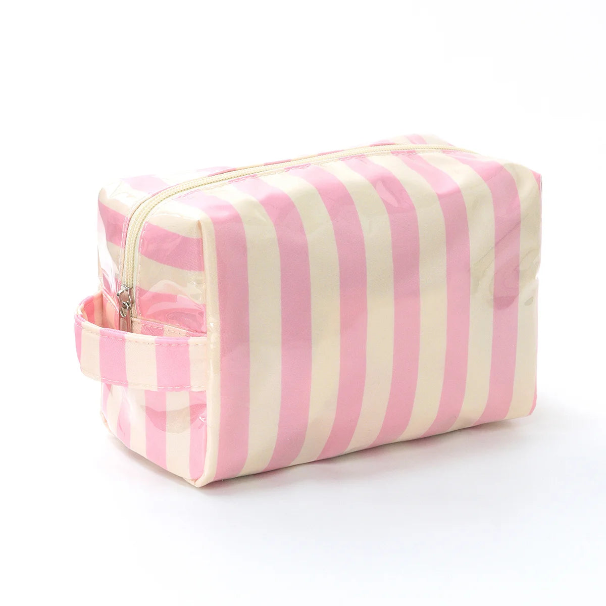 1PC Striped Wash Bag, Women's Makeup Bag Storage and Organizing Bag, Business Travel Storage Bag, Outdoor Swimming Bag Oasis Select light pink